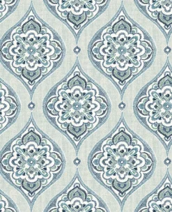 Brewster/ASP 2821-25146 Adele Aqua Damask Wallpaper> Damask, Trellis & Geometrics