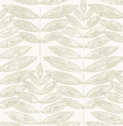 Brewster/ASP 2821-25100 Akira Beige Leaf Wallpaper> Architectural