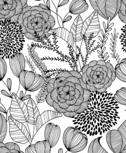 Brewster/ASP 2903-25853 Alannah Black Botanical Wallpaper Outlet