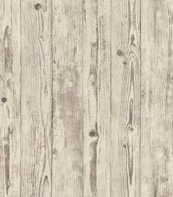 Brewster 4015-427318 Albright Ivory Weathered Oak Panels Wallpaper> Brick, Stone & Wood