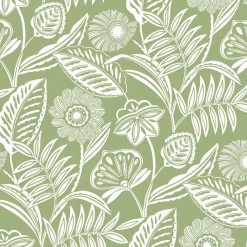 Brewster/ASP 2969-87530 Alma Green Tropical Floral Wallpaper> Architectural