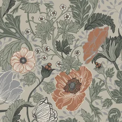 Brewster/ASP 2948-33001 Anemone Grey Floral Wallpaper Clearance