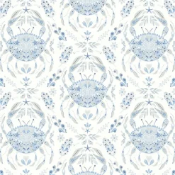 Brewster 3120-13644 Annapolis Light Blue Crustation Wallpaper> Florals