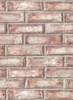 Brewster 2921-50101 Appleton Maroon Faux Weathered Brick Wallpaper Best