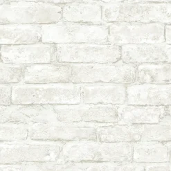 Brewster 3123-12481 Arlington White Brick Wallpaper
