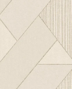 Brewster 395830 Art Deco Cream Glam Geometric Wallpaper
