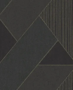 Brewster 395834 Art Deco Dark Blue Glam Geometric Wallpaper> Florals