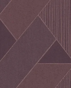 Brewster 395833 Art Deco Plum Glam Geometric Wallpaper