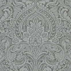 Brewster/ASP 4019-86446 Artemis Pewter Floral Damask Wallpaper> Florals