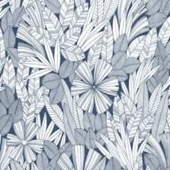 Brewster/ASP 4081-26342 Bannon Blue Leaves Wallpaper Best