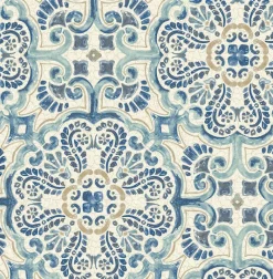 Brewster/ASP 2922-24046 Bayard Blue Tile Wallpaper