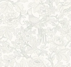 Brewster/ASP 2927-80400 Beaufort Dove Peony Chinoiserie Wallpaper> Damask, Trellis & Geometrics