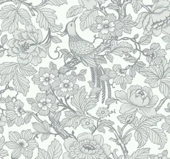 Brewster/ASP 2927-80408 Beaufort Light Grey Peony Chinoiserie Wallpaper New