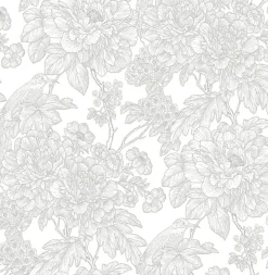 Brewster/ASP 2901-25412 Birds of Paraside Breeze Grey Floral Wallpaper Discount