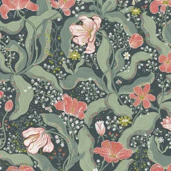 Brewster/ASP 2932-65116 Bodri Turquoise Tulip Garden Wallpaper> Architectural