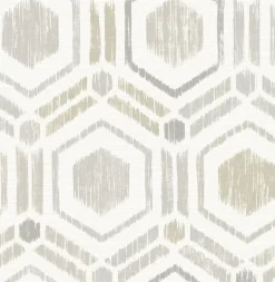 Brewster/ASP 2901-25434 Borneo Light Grey Geometric Grasscloth Wallpaper> Damask, Trellis & Geometrics