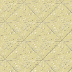 Brewster 3119-13093 Brandi Yellow Metallic Faux Tile Wallpaper> Architectural