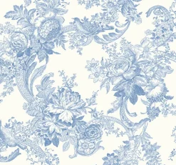 Brewster/ASP 2927-81602 Carmel Light Blue Baroque Florals Wallpaper> Architectural