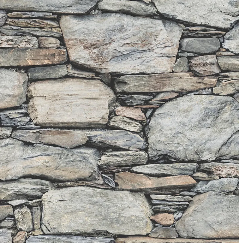 Brewster/ASP 2922-22304 Cesar Grey Stone Wall Wallpaper> Brick, Stone & Wood