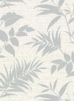 Brewster 2921-50810 Chandler Off-White Botanical Faux Grasscloth Wallpaper Hot