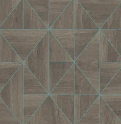 Brewster/ASP 2908-25322 Cheverny Coffee Geometric Wood Wallpaper> Florals