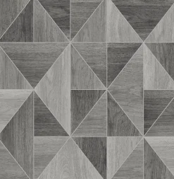 Brewster 2836-24963 Corin Grey Wood Geometric Wallpaper Hot