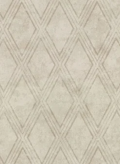 Brewster 2921-51005 Dartmouth Taupe Faux Plaster Geometric Wallpaper> Damask, Trellis & Geometrics