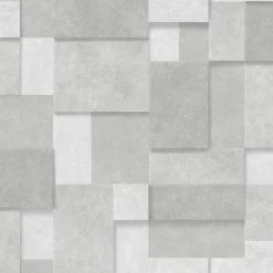 Brewster 2896-25353 Duchamp Silver Patchwork Metallic Wallpaper New