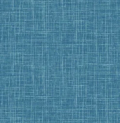 Brewster/ASP 4081-26351 Emerson Teal Faux Linen Wallpaper> Damask, Trellis & Geometrics