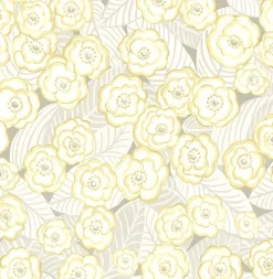 Brewster/ASP 2903-25834 Emery Light Yellow Floral Wallpaper> Architectural