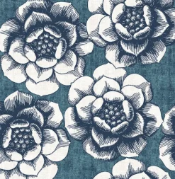 Brewster/ASP 2763-24238 Fanciful Blue Floral Wallpaper> Architectural