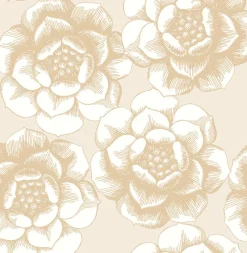 Brewster/ASP 2763-24241 Fanciful Gold Floral Wallpaper> Architectural