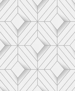 Brewster 4020-61400 Filmore White Diamond Panes Wallpaper> Florals