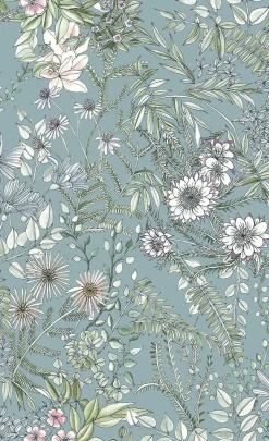 Brewster/ASP 2821-12904 Full Bloom Blue Floral Wallpaper Outlet