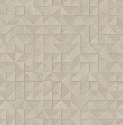 Brewster/ASP 2908-25329 Gallerie Cream Geometric Wood Wallpaper> Florals
