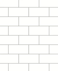 Brewster 2767-23750 Galley Off-White Subway Tile Wallpaper> Architectural