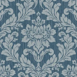 Brewster 4025-82511 Galois Blue Damask Wallpaper> Florals