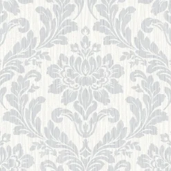 Brewster 4025-82524 Galois Light Grey Damask Wallpaper