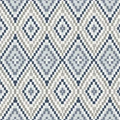 Brewster 3118-12713 Ganado Navy Geometric Ikat Wallpaper> Damask, Trellis & Geometrics