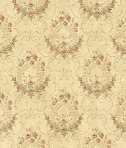 Brewster 3123-02124 Georgiana Red Tearose Wallpaper Outlet