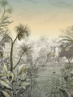 Brewster 300622 Giraffe Sunset Wall Mural> Animals & Insects