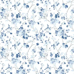 Brewster 3122-10902 Glinda Navy Floral Trail Wallpaper Outlet