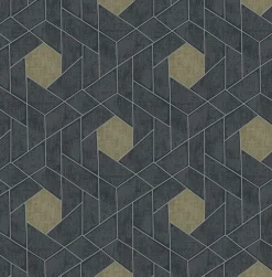 Brewster/ASP 2964-25900 Granada Charcoal Geometric Wallpaper> Florals