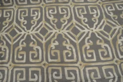 Stock/Fabricut 04957 Grey Vern Yip Fabric> Damask, Trellis & Geometrics