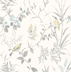 Brewster 3123-24172 Imperial Garden Grey Botanical Wallpaper Clearance