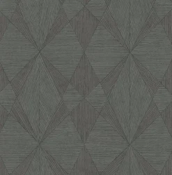 Brewster/ASP 2908-25334 Intrinsic Dark Grey Geometric Wood Wallpaper> Florals