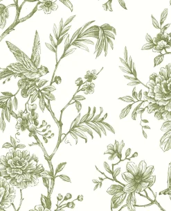 Brewster/ASP 2763-24234 Jessamine Green Floral Trail Wallpaper Best