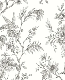 Brewster/ASP 2763-24237 Jessamine Grey Floral Trail Wallpaper Best