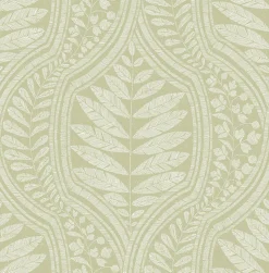 Brewster/ASP 2964-25952 Juno Green Ogee Wallpaper> Architectural