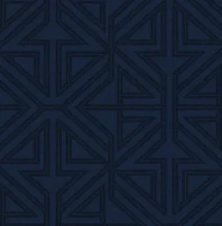 Brewster/ASP 2975-26226 Kachel Indigo Geometric Wallpaper> Florals